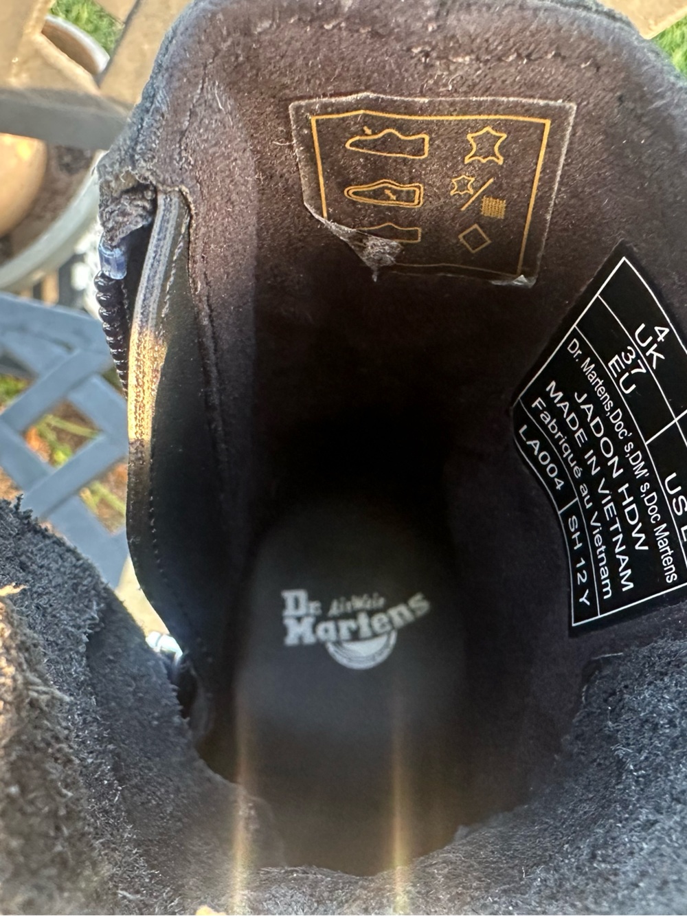 Dr. Martens Jadon HDW Black Leather Combat Boots Buckle Lace Up Women's 6 - Picture 8 of 14